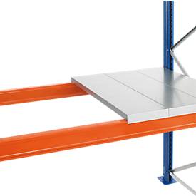 Schulte Lagertechnik Stahlpaneel-Ebene für Palettenregale, Stärke 1,5 mm, B 2700 x T 1100 mm, aufgelegt, verzinkt