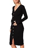 Kleid Button Rib Umstandskleider schwarz Gr. 42 Damen Erwachsene