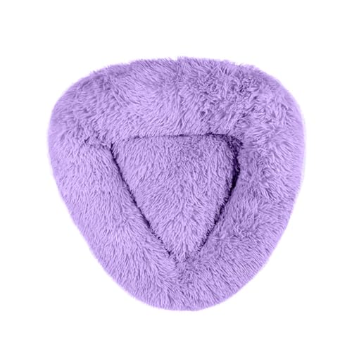 Hislaves Increase Space Pet Bed Cozy Dog Bed Anti-anxiety Deep Sleep Plush Warm Breathable Soft Touch Feel Trendy Design Pet Nest Plush Pet Bed Purple M