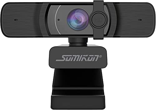 Somikon Webcam für PC: Full-HD-USB-Webcam mit Autofokus und Dual-Stereo-Mikrofon, 60 B./Sek. (Webcam für Laptop, PC Kamera mit Mikrofon, Homeoffice)