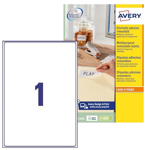 Avery 754889 Etiketten removibles, 25 Pack