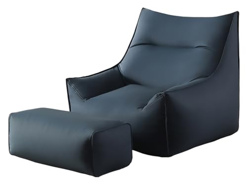 GXUYN Sitzsack Stuhlbezug für Erwachsene(ohne Füllung), Weicher Mikrofaser-Lederstoff Sitzsäcke Bezug Faule Sofa Sitzsackhülle 100x95x80cm,Dark Blue