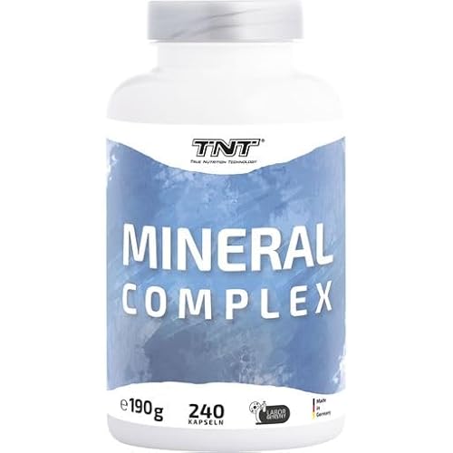 TNT Mineral Complex (240 Kapseln) • Mineralien Komplex hochdosiert • 10 Mineralien & Spurenelemente als Elektrolyte • Multimineralkomplex laborgeprüfte • Made in Germany • 100% Vegan