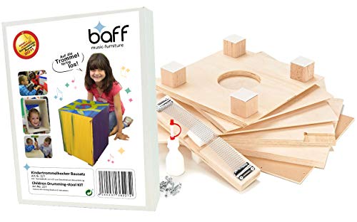 baff Musikmöbel Kindertrommelhocker Bausatz Cajon-Bausatz mit Sitzhöhe 38 cm