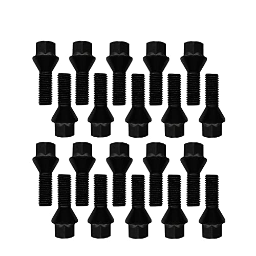 20 Radschrauben Radbolzen schwarz Kegelbund M14x1,25 47mm