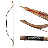 IRQ Mongolian Recurve Bogen Traditionelle handgefertigte Langbogen 35-55lbs Bogenschießen Holz Bogen Jagd Pferdebogen Fit für Erwachsene Bogenschießen Bögen