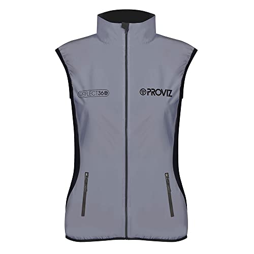 Proviz Women's Reflect360 Running Vest, Silver, Size 10