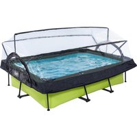 EXIT Lime Pool 220x150x65cm mit Abdeckung und Filterpumpe - grün
