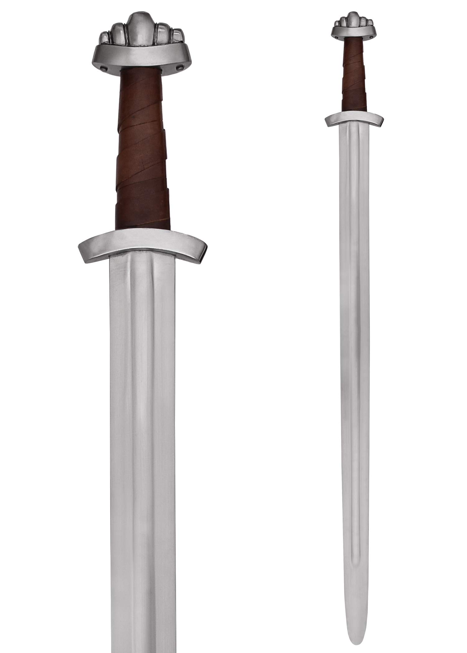 Battle-Merchant Wikingerschwert mit Scheide | Englisches Schaukampfschwert der Wikinger aus dem 10. Jh. | Mittelalter Schwert echt Metall für Erwachsene