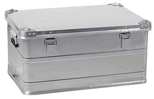 Alu-Box mit Stapelecken, LxBxH 685x490x340 mm, 93 Liter, staub/spritzwasserdicht