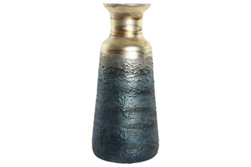 Vase aus Glas und Aluminium der Linie Dekoration, Blau, 20 x 20 x 49 cm (Referenz: JR-170413)