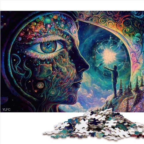 Awakening Third Eye Puzzles for Adults Puzzles for Adults 1000 Pieces Wood Puzzle Sustainable Puzzle for Adults Birthday Present, Gifts for Adults 1000pcs（50x75cm）