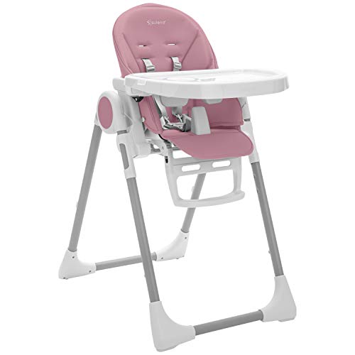 Suleno - Baby Hochstuhl mitwachsend, Kinderstuhl, Kinderhochstuhl, Babyliege, Baby High Chair, verstellbar, klappbar, 7 Höhen, abnehmbares Tablett, aufsteckbarer Teller, 0 - 6 Jahre