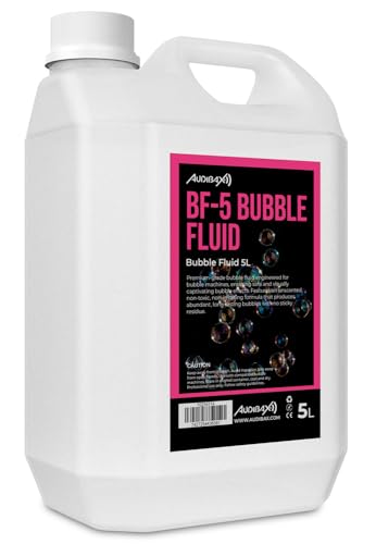 Audibax BF-5 Bubble Fluid Blasenflüssigkeit für 5 Liter Blase Maschine - Natürliche Flüssigkeit - Sicher für Atmung und Keine gefährlichen Chemikalien - Cruelty Free - Diskotheken und Partys