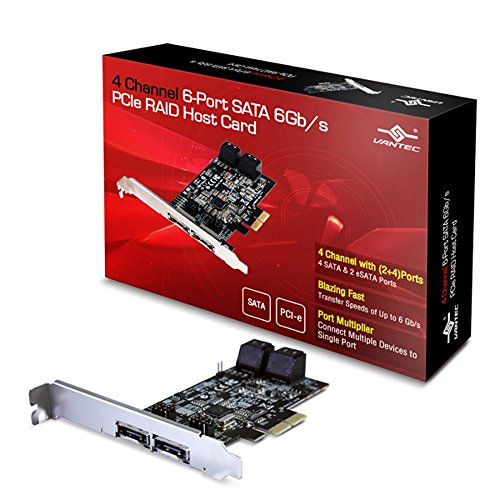 Vantec 4-Kanal 6-Port SATA 6Gb/s PCIe RAID Hostkarte mit HyperDuo Technologie UGT-ST644R