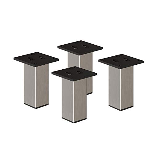 Aluminium Möbelfüße Sossai"Exklusiv" E4MF-N | 4er Set | Höhe: 200mm | Farbe: Inox Stahl