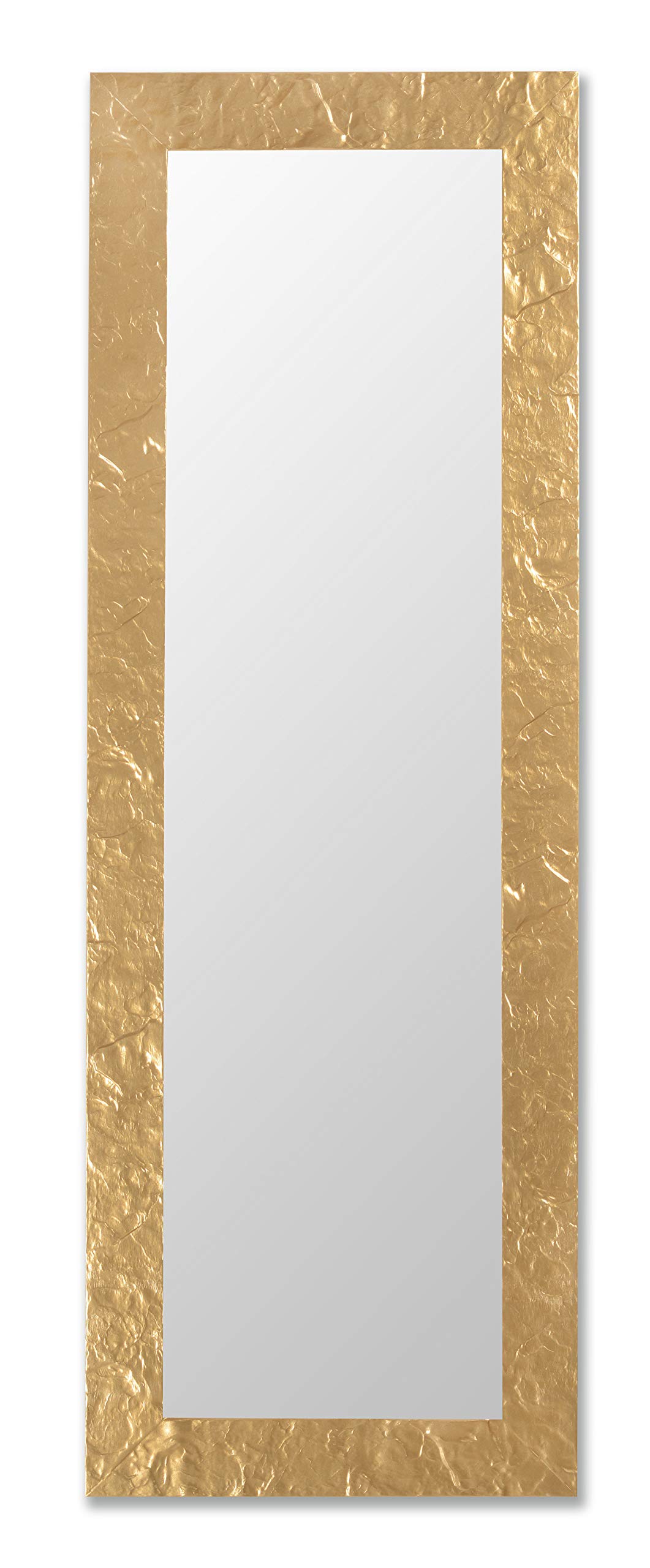 MO.WA Spiegel Groß Wandspiegel Gold 50X145 Lehnspiegel Modern Goldener Holzrahmen Garderobenspiegel Flurspiegel Schlafzimmer Eingangspiegel