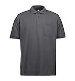 ID Herren Pro Wear Polo-Shirt mit Brusttasche, reguläre Passform, kurzärmlig (2XL) (Graphit)