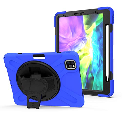 YGoal Hülle für iPad Air 10.9 - [Handschlaufe] [Schultergurt] Robuste Schutzhülle mit Fallschutz und 360-Grad-Drehständer Case Cover für iPad Air 4 10.9 2020, Blau