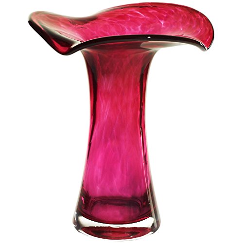 CRISTALICA VaseBouquet Vase Blumenvase VIP Stiller Rot H 20 cm Handgemachte und Mundgeblasene Glasvase Tischvase