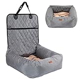 HAPPY HACHI Hundebett Autositzbezug Pet Car Booster Seat 2 in 1 Front Back Protector Pet Lookout Tragbarer Autositzabdeckung Hundetransport Vordersitz mit dickem Zwinger und Sicherheitsgurt