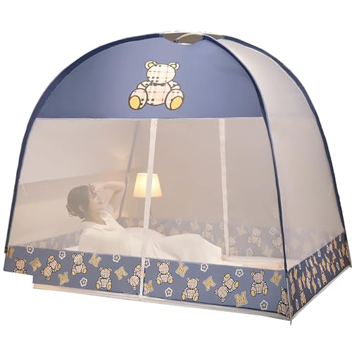 CUTTE Prinzessinnen-Betthimmel Moskitonetz Bettzelt Traumzelte Kostenlose Installation Reißfestes Bettnetz für Zwei Einzelbetten Volles Queen-Size-Bett,20,200x120x135cm