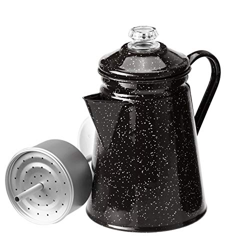 GSI Outdoors Percolator 8 Cup Krug mit Filter für Kaffee, Erwachsene, Unisex, Schwarz (Black), Einheitsgröße