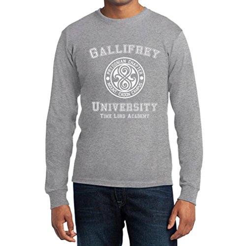 Gallifrey University Langarm Grau X-Large T-Shirt - Doctor Time Academy Who