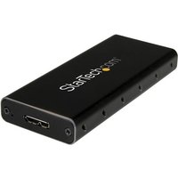 StarTech.com M.2 NGFF SATA Festplattengehäuse - USB 3,1 (10Gbit/s) mit USB-C Kabel - Speichergehäuse - M.2 (M.2) - SATA 6Gb/s - 600MBps - USB 3,1 (Gen 2) - Schwarz, Silber (SM21BMU31C3)