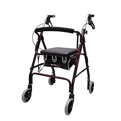 Leichter Rollator, Gehhilfe auf Rädern, mit Sitz, verstellbare Armlehnen, Feststellbremse, Feststellbremse