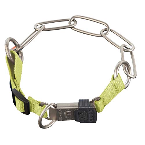 SPRENGER Halsband HALSKETTE verstellbar 60-65cm ClicLock für Hunde lemon green