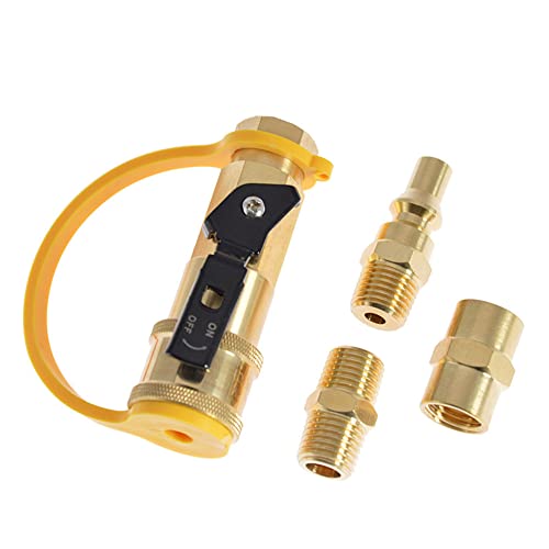Messing 1/4 Propan Quick Connect Adapter Kit, Aufblasbare Steckverbinder Kombination mit Schalterventil Gasflasche Gelenk Typ B