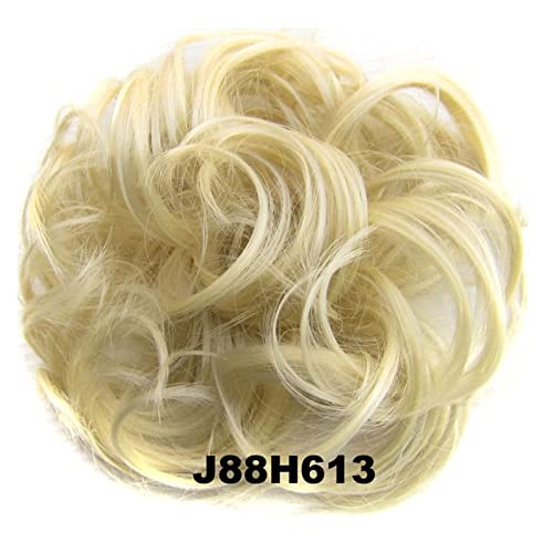 Haarteil 1 STÜCKE Chaotisch Haarknoten Haargummis Verlängerung Lockig Gewellt Chaotisch Synthetisch Zerzaust Hochsteckfrisur Chignon Haarteil for Frauen Mädchen Haarteil Haargummi (Color : J88H613)