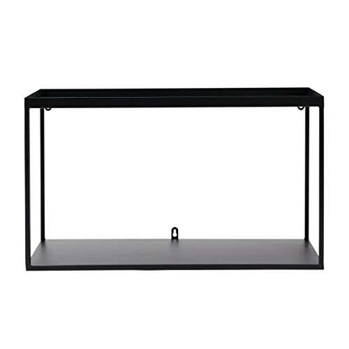 Wandregal Black Cube - Regal aus Metall - Hängeregal in kubischer Form - Loft Style - Metallregal zur Aufbewahrung - Bad- oder Küchenregal - schwarz - 1 Regal - klein