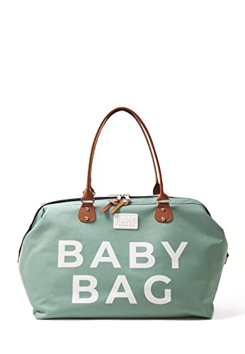 Fume London Baby Wickeltasche, Stilvolle Multifunktionale Kliniktasche für Travel und Mutterschaft, Große Diaper Bag und Wasserdichte Baby Bag für Mama (Grün)