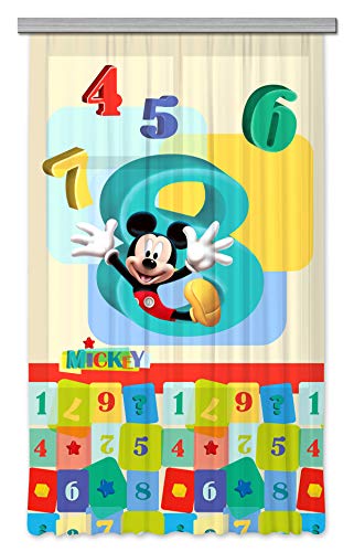 AG Design Disney Mickey Mouse Kinderzimmer Gardine/Vorhang, Stoff, Mehrfarbig, 140 cm x 245 cm