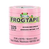FROGTAPE 325 Pink Performance Grade Masking Tape [mittlere bis hohe Haftung]: 7/10 in. x 60 yds. (Rosa) / 8-pack