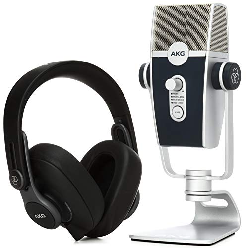 AKG Pro Audio Podcaster Essentials Kit für Streamer, Vlogger und Gamer inkl. Lyra USB-C Mikrofon, K371 Kopfhörer und Ableton Lite Software