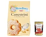6x Mulino Bianco Canestrini, Zuckerkekse, Kekse mit zucker cookies brioche Kuchen, canestrelli 200 g + Italian Gourmet polpa 400g