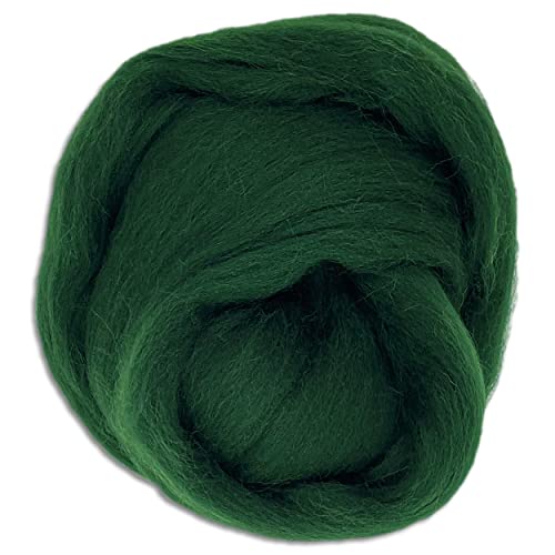 Wooliny 1 kg Filzwolle Merinowolle Märchenwolle | 35 Farben zur Auswahl (28 | Dunkelgrün)