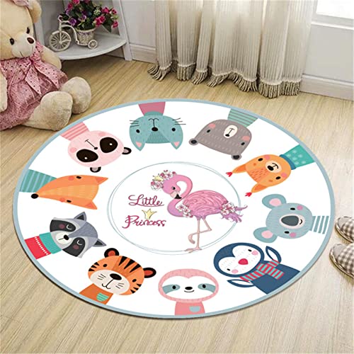 Cartoon Kinderteppich Flauschige Rund Kinderzimmer Spielmatte Babymatte Kindermatte fürs Babyzimmer Kleinkinderzimmer Wohnzimmer (Durchmesser 60cm,11)