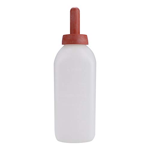Pssopp Kälberpflegeflasche 2L Kälbermilch-Zufuhrflasche Horizontale Kuhfütterungsbecher Pflegemilchfutter mit Nippel für Kuhschafzuchtzubehör