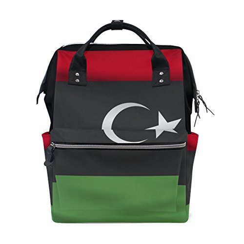 Libyen-Flagge Mommy Bags Muttertasche Reiserucksack Windeltasche Tagesrucksack Windeltasche für Babypflege