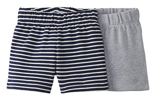 Moon and Back by Hanna Andersson Unisex Baby Shorts, Grau Meliert, 12 Monate