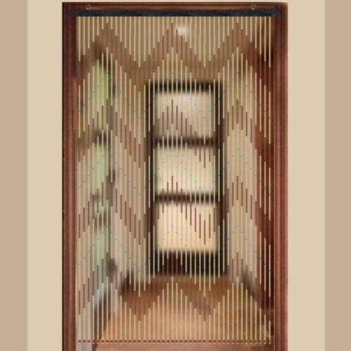 Kaibrite Türvorhang Holzperlenvorhang - 90x175cm - Handgefertigte hängende Perlen-Türjalousien - Einfach zu installierender Caravan Summer Room Fenstervorhang