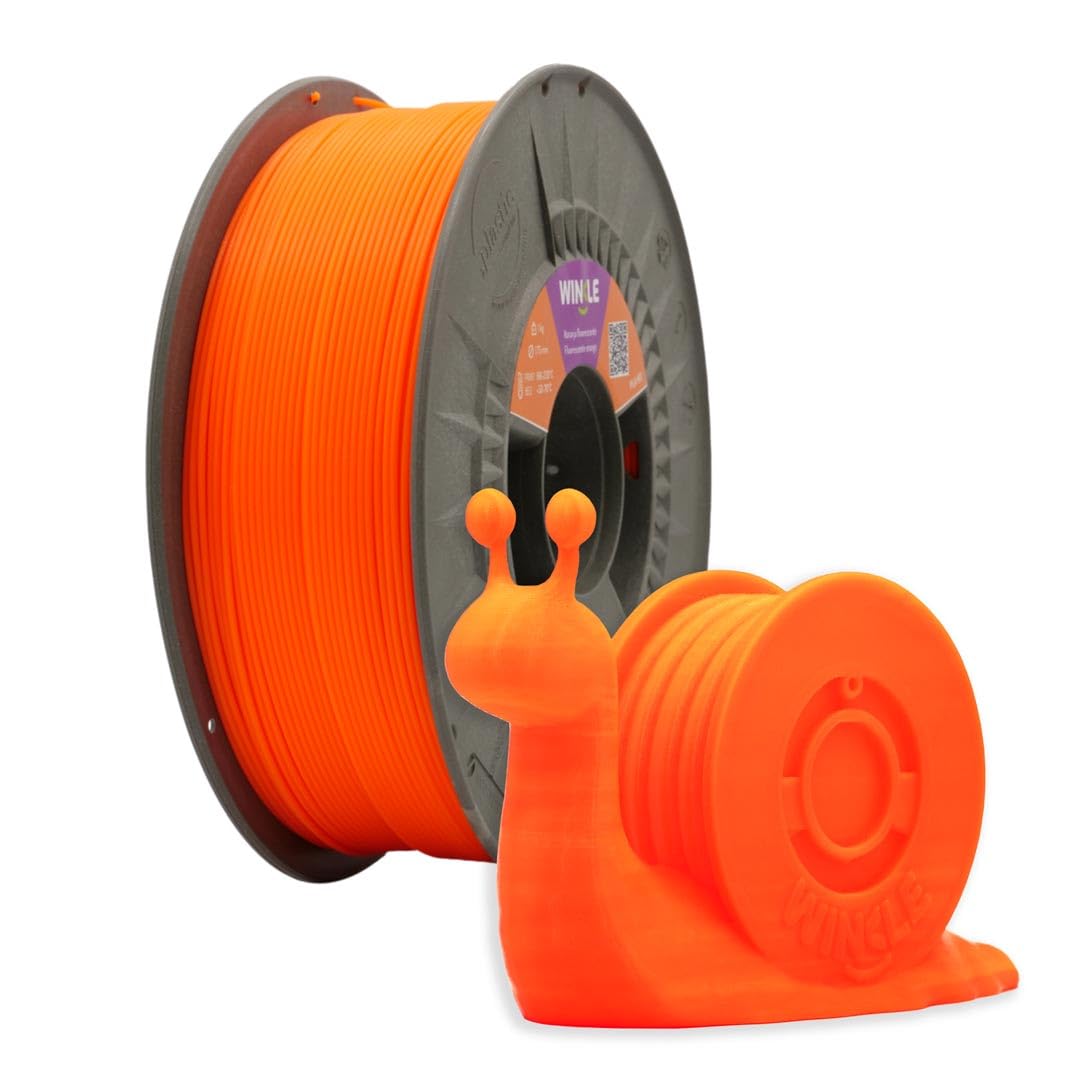 Winkle PLA Filament | Pla 1,75 mm | Filamentdruck | 3D-Drucker | 3D-Filament | Fluoreszierende Orange | Spule 1000 g