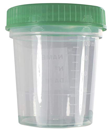 Urinbecher 125 ml + Schraubdeckel Farbe Grün Urinprobenbecher Urin Becher Kunststoffbecher von Medi-Inn (500)