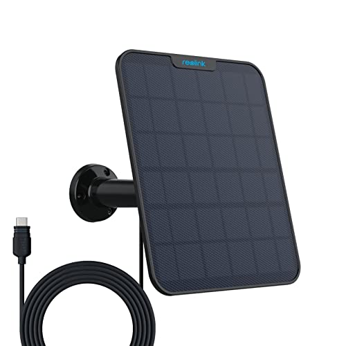 Reolink Solarpanel für Wireless Outdoor batteriebetriebene IP Kameras, wetterfest, einstellbare Halterung, unterbrechungsfreie Energieversorgung(4 Meter Kabel)