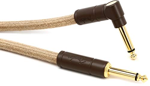 Fender 10' Angled Festival Instrument Cable, Pure Hemp, Natural