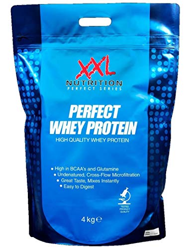 XXL Nutrition - Perfect Whey Protein - Eiweiss Pulver, Beste Qualität 100% reines Konzentrat, Mit EAA & BCAA - 78,5% Proteingehalt - 4000 Gramm - Cookies & Cream